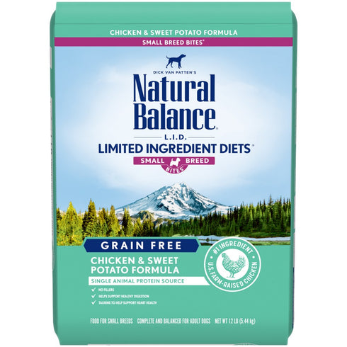 Natural Balance L.I.D. Chicken Sweet Potato Small Breed Bites Dry Dog Food 4lb - Poudre Pet and Feed Supply